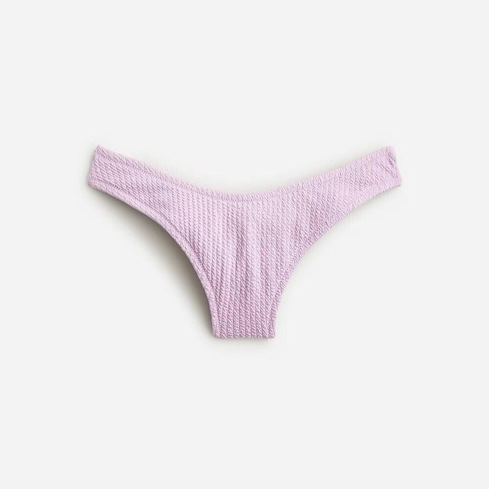 J. Crew Curved Waist Cheeky Textured Bikini Bottom in Lavender Size XXS NWT